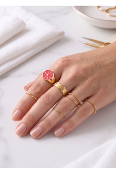 Ervalina 7-Piece Enamel Ring and Knuckle Ring Set