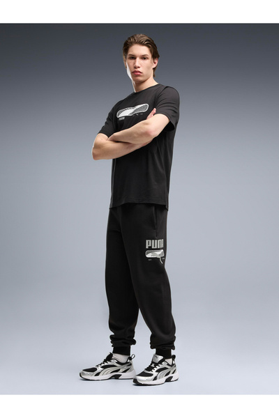 Puma Black Sport Logo Play Sweatpants