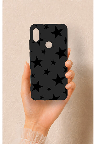 Vip Case Huawei Y6 2019 Uyumlu Siyah Star Desenli Silikon Kılıf