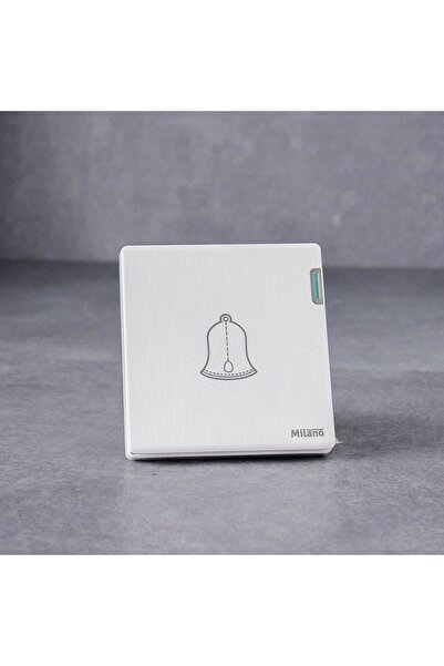 Milano Bell Switch Aura White, Brushed White, Phosphor Copper, Switches, 86 x 90