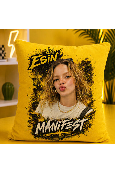 MECH BUTİK Pernă decorativă cu textură moale și imprimeu Manifest