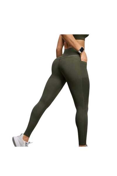 OEM Pantaloni dama, sport, din material elastic, kaki, S