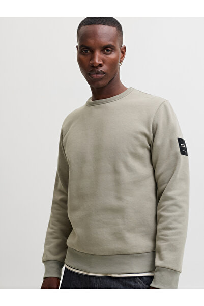 Jack & Jones Khaki Pullover Round Neck Sweatshirt