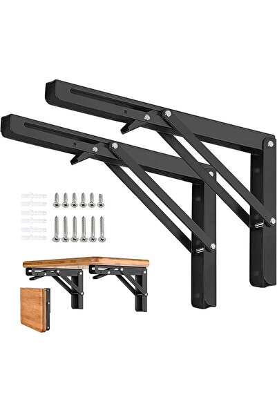 GENERAL Mecacoos Heavy Duty Metal Folding Shelf Brackets, 2 Pack 12 Inch, for...