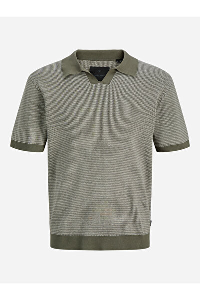 Jack & Jones Olive Solid Knit Polo