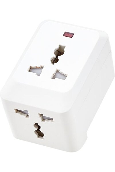 Milano Universal Socket Adaptor Aw099, White, Copper, PC+Copper, Electrical A...