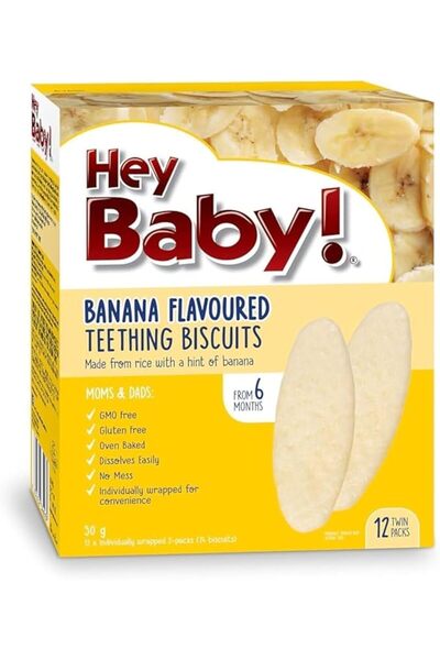 HEY BABY High Baby Banana Teething Biscuits 50g
