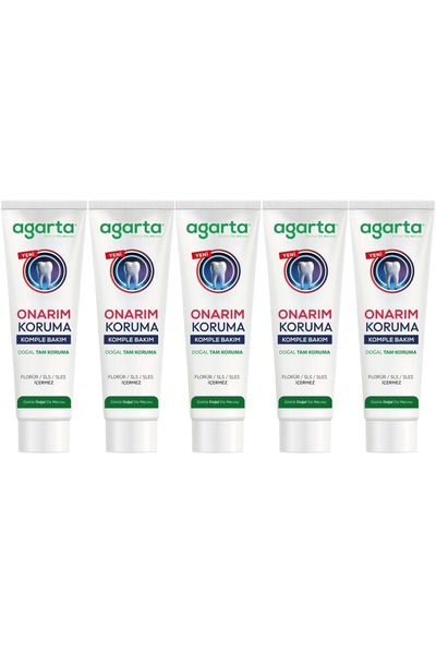 Agarta Natural Full Protection Toothpaste 90 ml Repair & Protection (Set of 5)