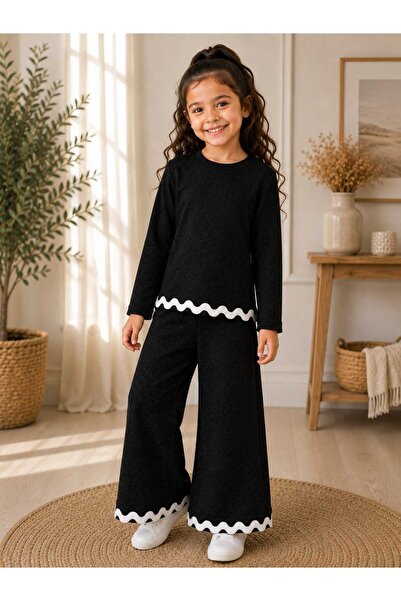CINARIUM Girl's Long Sleeve Blouse and Pants 2-Piece Set 3-8 Years Old