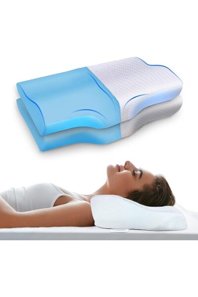 Sleepsia مخدة رغوة الذاكرة بتصميم محيطي لدعم فقرات الرقبة، تستخدم كحل لآلام ا...