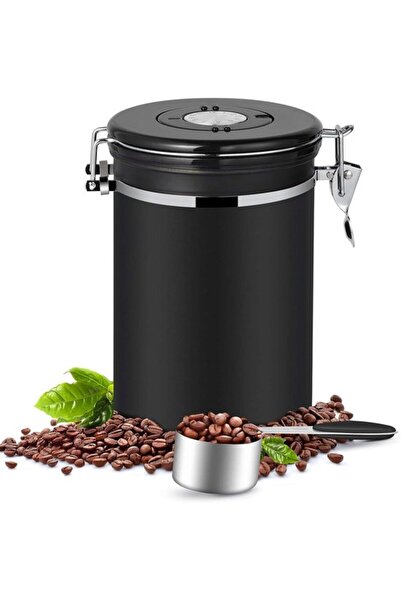 Morvena Picks Canistra de cafea de 2,8 l, recipient sigilat din oțel inoxidab...