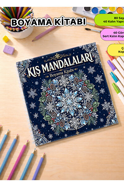 metafortoys Kış Mandalaları Boyama Kitabı – 21x20 cm I 40 Görsel I Çocuklar v...