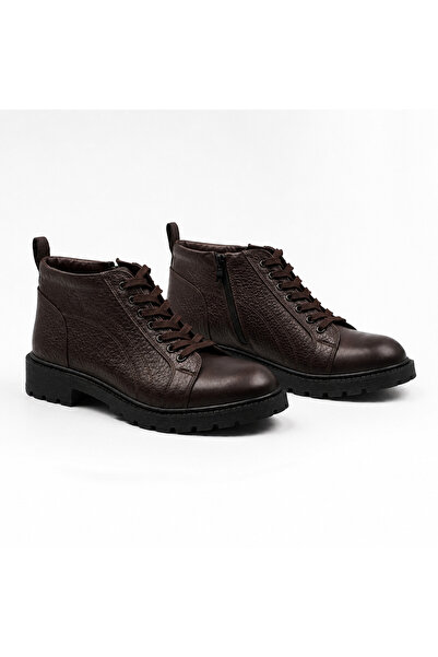BESS SHOES Γνήσιες δερμάτινες μαύρες ανδρικές μπότες – με κορδόνια και φερμου...