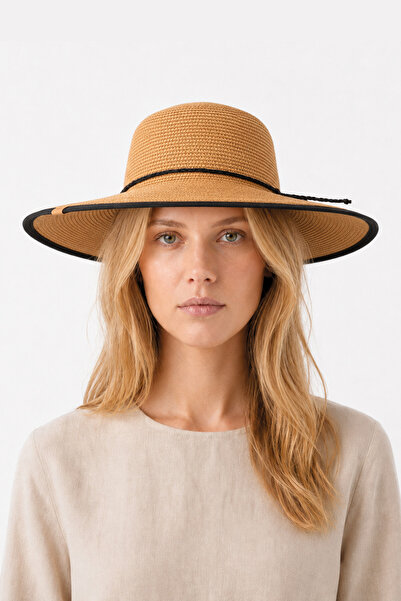 Nordbron Murcia Hasır Şapka Straw Hat Yazlık Şapka Deri Etiketli