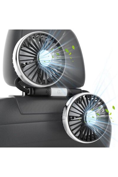 Morvena Picks Ventilator auto USB pentru scaunul din spate, capete duble inde...