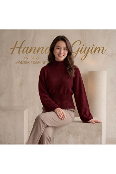 zere butik ETEK SAÇ ÖRGÜ KOLU GENİŞ YARIM BALIKÇI YAKA TRİKO BLUZ KAZAK