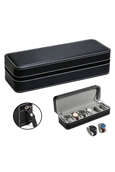 Morvena Picks Cutie pentru ceasuri cu 6 compartimente, organizator portabil p...