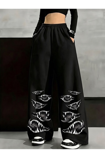 Toum Anime Baggy Pants Printed Oversize Baggy Sweatpants