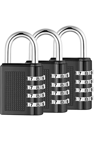 Morvena Picks 3 piese lacăt cu combinație din aliaj de zinc, cu 4 cifre, lacă...
