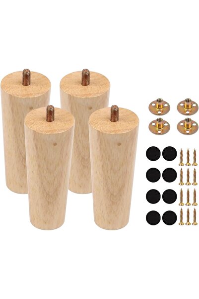 Morvena Picks Piese 12cm Picioare de mobilier din lemn Cu placă de montare, ș...
