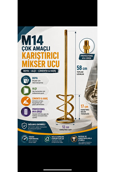 Genel Markalar M14 Çok Amaçlı Boya, Alçı, Çimento ve Harç Karıştırıcı Mikser ...
