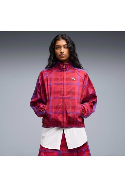 Puma T7 Tartan Kadın Kırmızı Ceket (636628-23)