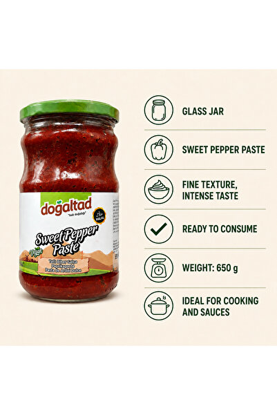 DOĞALTAT Pastă de Ardei Dulce DOĞALTAT, Set 3 x 650 g