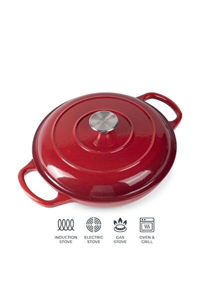Hausberg Oală ovală din fontă emailată cu capac HB-H753RS, 26cm, 2L, compatib...