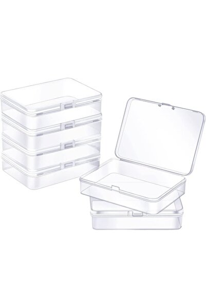 Morvena Picks Pachet de 6 cutii din plastic transparent de 10,5x7,5x2,5 cm cu...