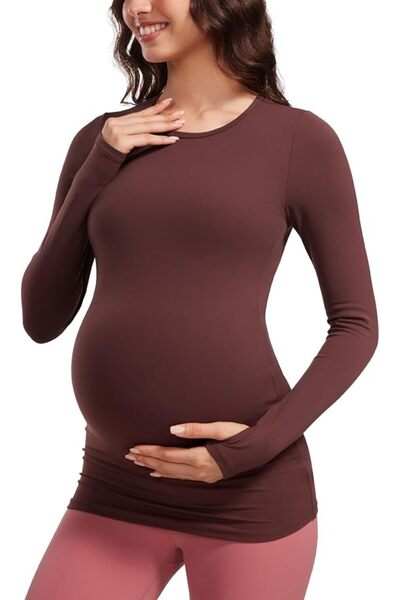 GENERAL Patrulox Women's Long Sleeve Top, C R Z Yoga Round Neck Design, Pregn...