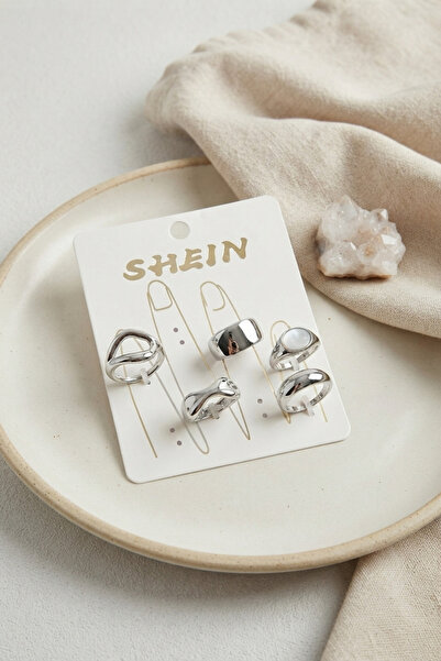 Lisinya Silver Color Brass Bohemian Ring Combination Byk4261 -