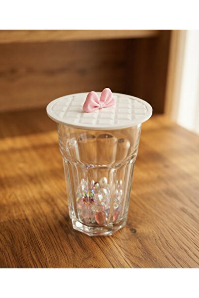 Kanem3D Pembe Fiyonklu Bardak Kapatıcı & Kupa Kapağı - Sert Plastik Toz Koruyucu