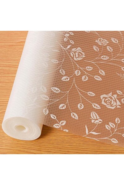 Morvena Picks 1 rolă 45 x 500 cm cu model trandafir alb, rezistent la apă, du...