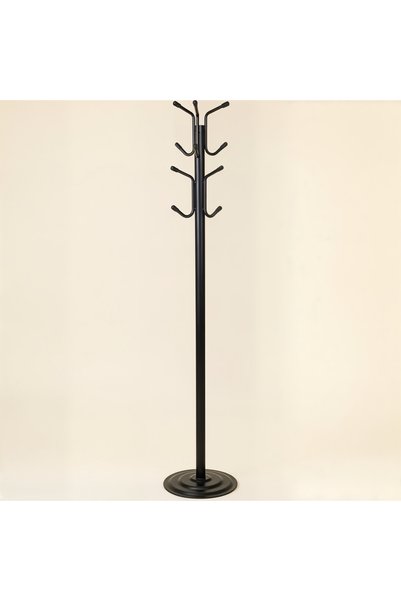 UPSTYLE Viona 12 Askılı Metal Ayaklı Portmanto Siyah 161 cm