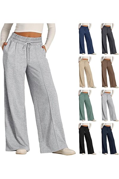 GENERAL Women's Athletic Pants Wide Leg Lightweight High Waist Sweatpants wit...
