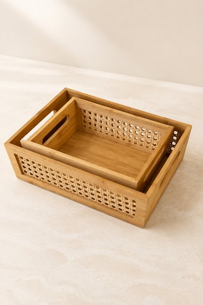 Funny Life 2-Piece Bamboo Organizer Bathroom Kitchen Organizer Pinterest Model Bread Basket Storage Box