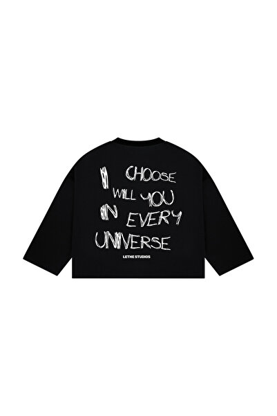 lethestudios Choose You Baskılı Uzun Kollu Basic T-Shirt