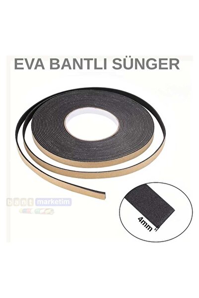 BantMarketim Eva Neopren Conta Sünger Bantlı Sızdırmazlık Bandı 4mm Kalınlıkt...