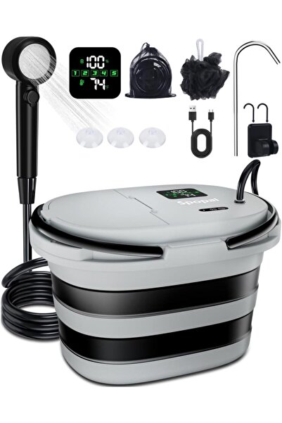 XELA Spopal Camping Shower, Built-in Pump 13000 mAh and 20L Water Bucket Port...