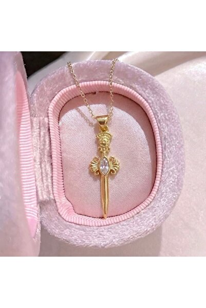 Heda Jewelry قلادة على شكل سيف - قلادة من الفولاذ على شكل سيف بوهيمي