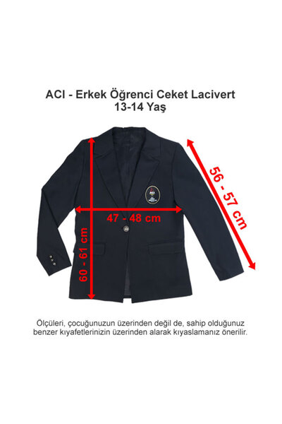 Okul Özel İzmir Amerikan Koleji Erkek Öğrenci Ceket Lacivert 13-14 Yaş
