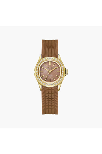 Omax Women's Analog Round 28 MM Butterfly Buckle Watch | SQ-ESS002GVKI3