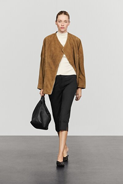 Massimo Dutti Pamuk karışımlı kapri pantolon
