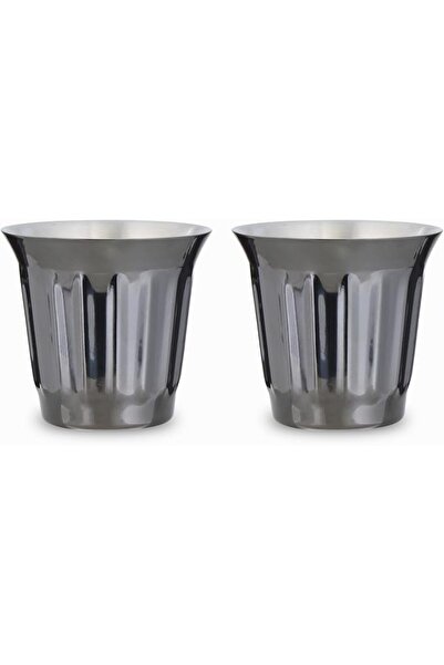 GENERAL Ezzyd and Razzle Double Wall Stainless Steel Espresso Cup Set, Vertic...