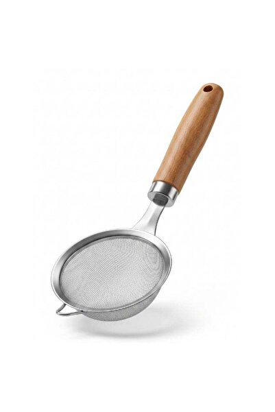 Duravel 8.5" Fine Mesh Strainer with Wooden Handle, Stainless Steel Small Eff...