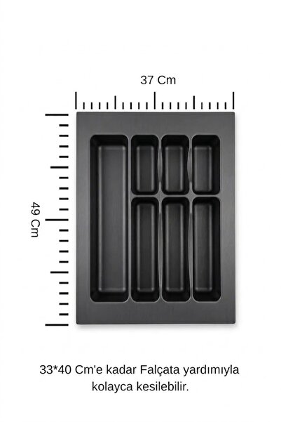 Bürke 37x49 cm Çekmece İçi Kaşıklık Organizer kepçelik ( 33*40 Cm'e Kadar Kes...