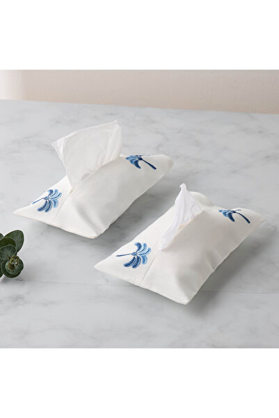 Lifestyle Palm Tree Embroidered Tissue Cover - Set of 2