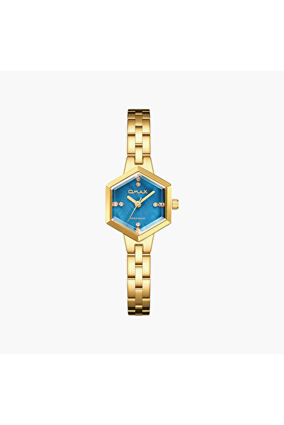 Omax Women's Analog Hexagon 22 MM Metal Clasp Watch | SQ-CS012G61S3