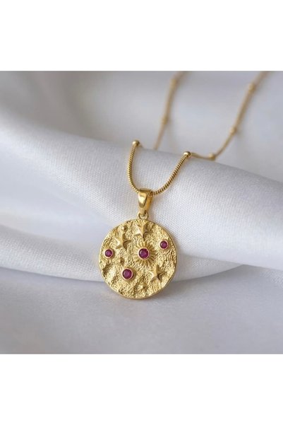 Heda Jewelry قلادة بوهيمية مرصعة بالنجوم - قلادة من الفولاذ بتصميم عرقي