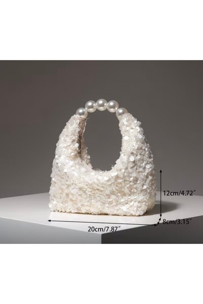 shika Stylish Flower Pattern Pearl Clutch Bag for Women Evening Dress Prom Handbag